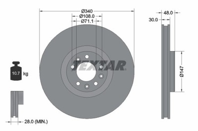 2X ДИСК ТОРМОЗНОЙ PEUGEOT ПЕРЕД 508 2,0HDI/407 3,0HDI 340MM 92256003