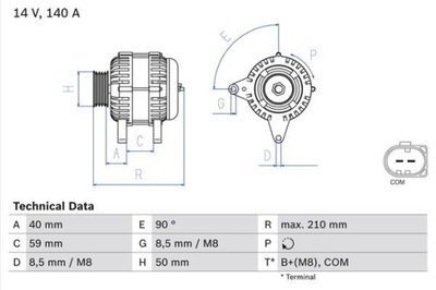 BOSCH 0 986 081 340 ГЕНЕРАТОР