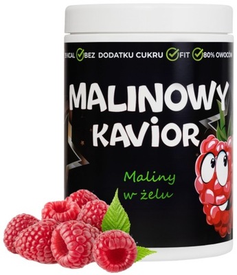 MALINY W ŻELU FIT 80% BEZ CUKRU1100g WIĘKSZA PUSZKA