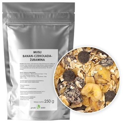 MUSLI płatki owsiane banan czekolada żurawina 250g