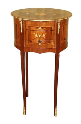 Stylowa Szafka Owalna Intarsja