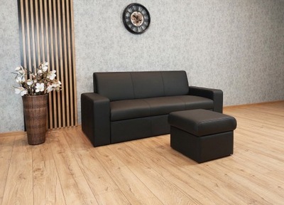 Sofa skórzana 200cm + pufa kanapa ze skóry SKÓRA