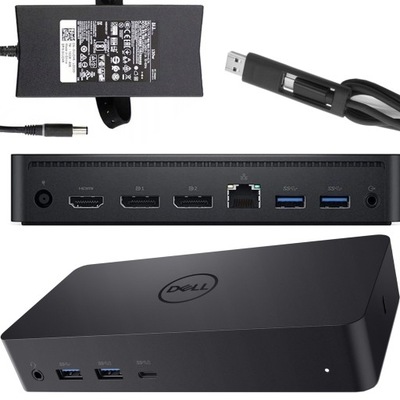 Stacja dokująca Dell D6000 USB-C + USB A Zasilacz 130W HDMI USB USB-C DP