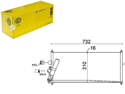 HELLA CONDENSADOR DE ACONDICIONADOR NISSAN ALMERA 02-  