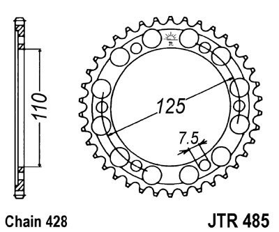 JT ЗУБЧАТКА ЗАДНЯЯ JT JTR485,46