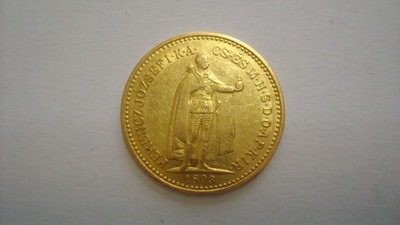 Moneta Węgry 10 koron 1893 stan 3