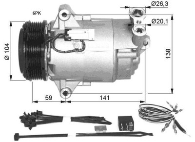 КОМПРЕССОР КОНДИЦИОНЕРА OPEL ASTRA H 04- CVC6 NRF32427