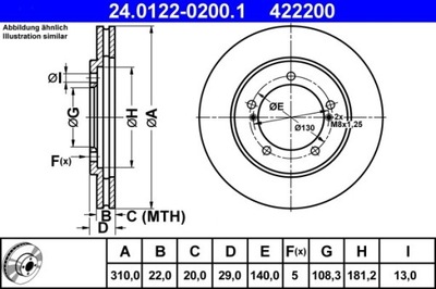 2X DISCO DE FRENADO SUZUKI PARTE DELANTERA GRAND VITARA 1,6-2,7 4X4 98-06 24.0122-020  