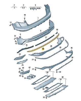 Молдинг декоративная audi q8 бампер задняя задняя средняя оригинал od aso sline фото №1