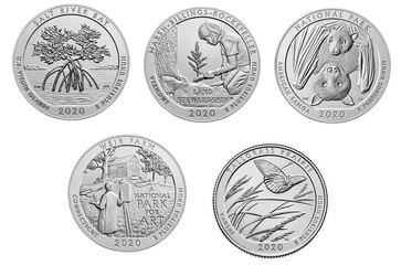 Parki USA - komplet monet z 2020 roku Mennica P
