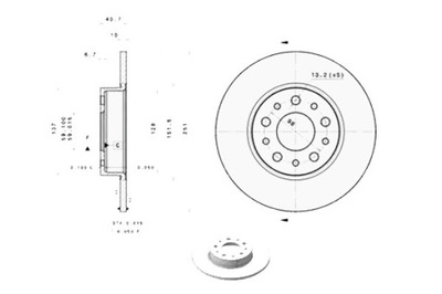 BREMBO DISCS BRAKE 2 PCS. FIAT 500L 1.4 (199_) - milautoparts-fr.ukrlive.com