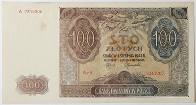 Banknot 100 Złotych - 1941 rok - Ser. A