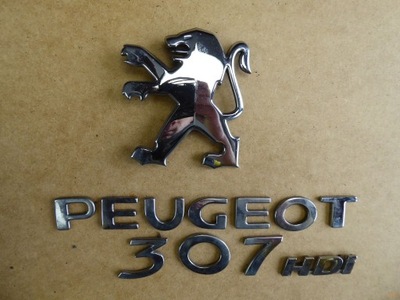 LOGOTIPO INSIGNIA EMBLEMA DE TAPA PARTE TRASERA PEUGEOT 307 HDI  