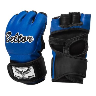 BELTOR RĘKAWICE TRENINGOWE MMA CRINGER BLUE BLACK NIEBIESKO CZARNE M