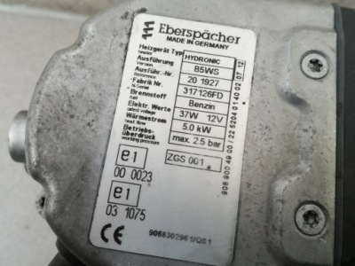 Обігрівач b5ws sprinter 906 crafter бензин фото №1