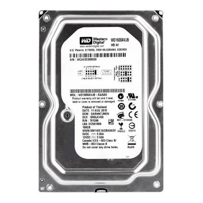 WD AV 160GB 7.2K 8MB ATA 3.5'' WD1600AVJB-63J5A0