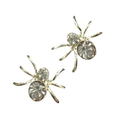 Kolczyki sztyfty małe cyrkonia pajączki srebrne