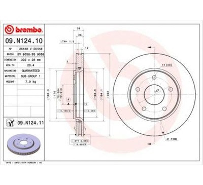 BREMBO DISCO DE FRENADO 302X28 V CHRYSLER GRAND  