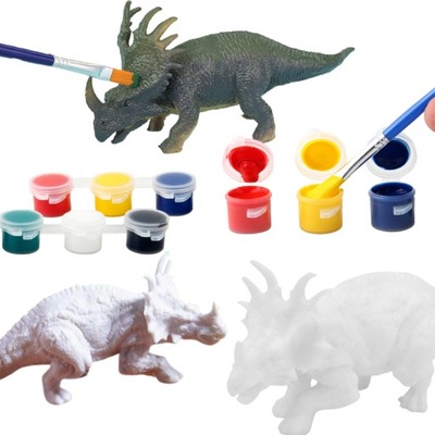 Zestaw Kreatywny Do Malowania Farbki Figurki Dinozaurów Mały Artysta