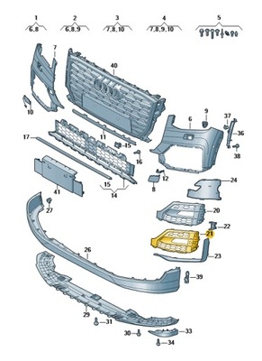 РЕШЕТКА ЗАГЛУШКА ПАРКТРОНИК БАМПЕРА ПЕРЕД ПРАВОЕ AUDI Q2