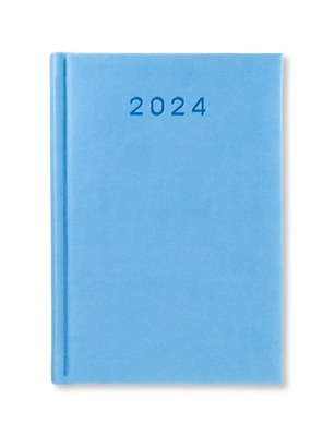 Kalendarz książkowy dzienny A6 2024 Błękitny TURY