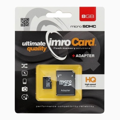 Karta Pamięci IMRO microSD 8GB z adapterem SD