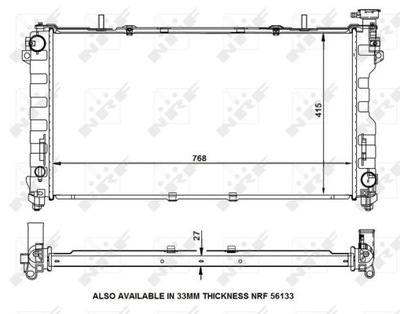 RADUADOR CHRYSLER VOYAGER/GRAND VOYAGER 3.3 00-07  