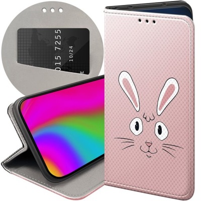 ETUI Z KLAPKĄ DO HUAWEI P30 LITE WZORY KRÓLIK ZAJĄC BUNNY FUTERAŁ POKROWIEC