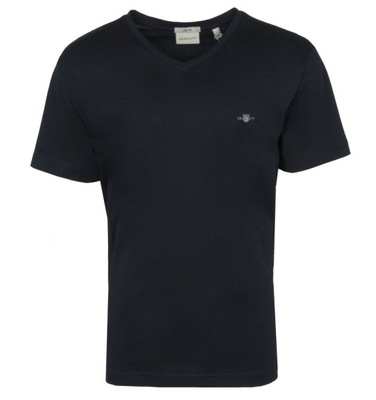GANT, t-shirt męski, czarny, XL