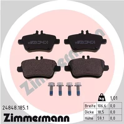 ZIMMERMANN 24848.185.1 KOMPLEKTAS TRINKELIŲ HAMULCOWYCH, 