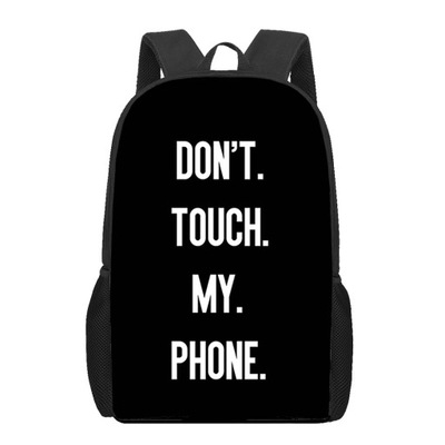 Nie dotykaj mojego telefonu dzieci szkolne torby 3