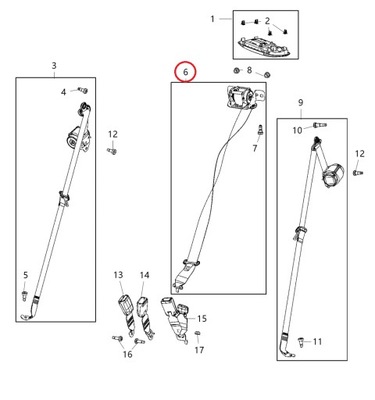 Chrysler pacifica pas безпеки задня середина фото №1