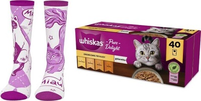 WHISKAS POTRAWKA SMAKI DROBIOWE 40x85g + GRATIS