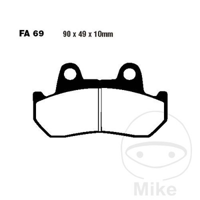КОЛОДКИ ТОРМОЗНЫЕ ПЕРЕДНЯЯ / ЗАДНЕЕ EBC FA069V