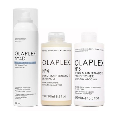 Olaplex No.4 szampon 250ml + No.5 odżywka 250ml + No.4D suchy szampon 250ml