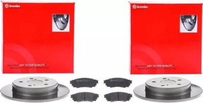 Brembo гальмівні диски+ гальмівні колодки задня toyota c-hr corolla cross rav4 camry 281mm фото №1