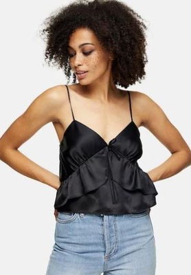 TOPSHOP TOP NA RAMIĄCZKACH SATYNOWY 34 XS 1VAM