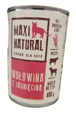 Mokra karma Kota Maxi Natural Wołowina 0,4 kg