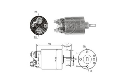 ERA ZM785 JUNGIKLIS ELEKTROMAGNETYCZNY, STARTERIS 