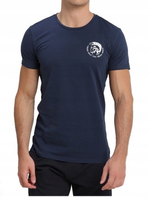 DIESEL _ Granatowa koszulka ONLY THE BRAVE Logo S