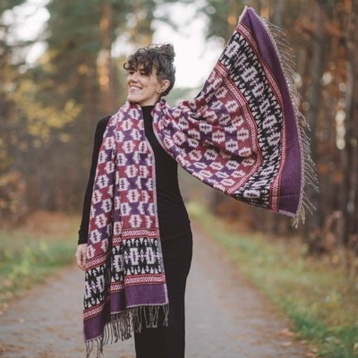 Szal ETHNO 40 wrzosowy