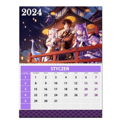 Kalendarz 2024 - Genshin Impact