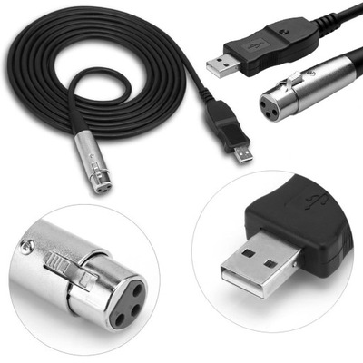 XLR kabel mikrofonowy interfejs pod USB PC 3m