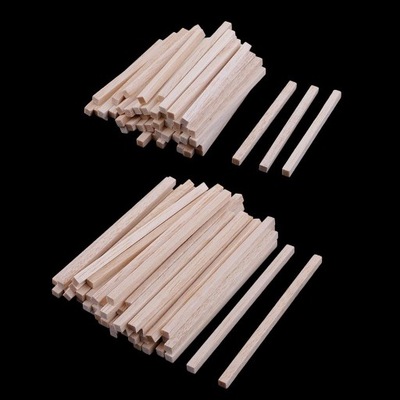 100x Kwadratowe drewniane pałeczki Balsa