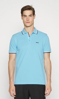 HUGO BOSS KOSZULKA POLO NIEBIESKA Z LOGO XXL 1SPE