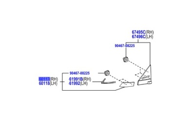 60117-k2010 молдинг захист заглушка передній крила блок двигуна yaris cross фото №1
