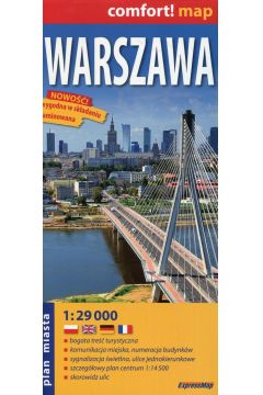 Warszawa laminowany plan miasta 1:29 000