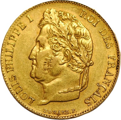 Francja 20 Franków 1847A Louis Philippe I