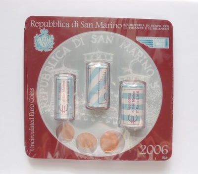 SAN MARINO 3 X ROLKA 2006 1 2 5 EURO CENT