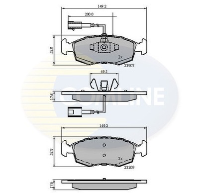 КОЛОДКИ ГАЛЬМІВНІ COMLINE /ПЕРЕД/ (ODP.GDB1899) FIAT PUNTO 09-/500 10-/500 C